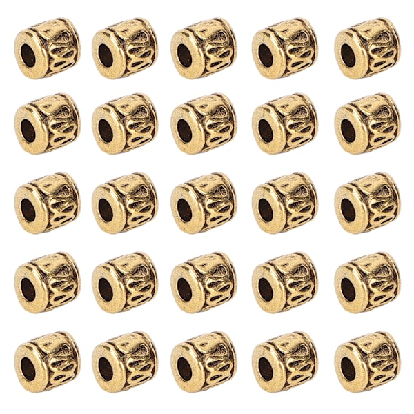 50 st Hårflätning Pärlor Legering Skäggdekoration Dreadlocks Ringar Armband Halsband Tillverkning Tillbehör Guld