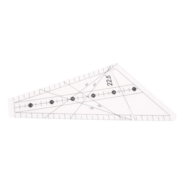 Quiltestang 22,5 grader Slot Design Transparent Plast Skræddersyning Lineal Værktøj til Syning DIY Håndværk12ft