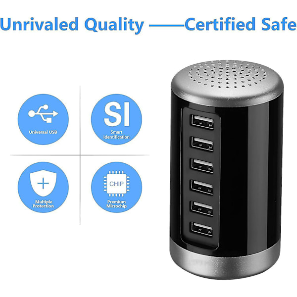 6-Port 30W USB-työpöydän latausasema