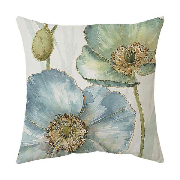 Sett med 4 stk. Putetrekk med vakkert blomstermønster, 45 x 45 cm Putetrekk Sofa Bil Hjem Dekorativt Putetrekk (4 forskjellige stiler)