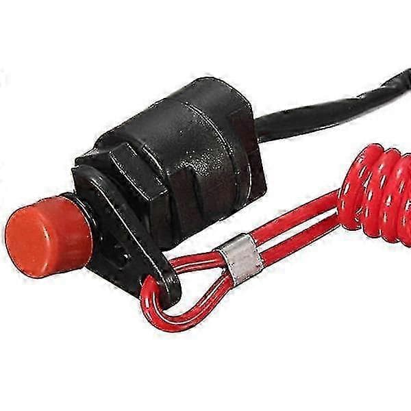 Compatible with Yamaha Marine Engine Emergency Stop Switch with Safety Lanyard Svart röd
