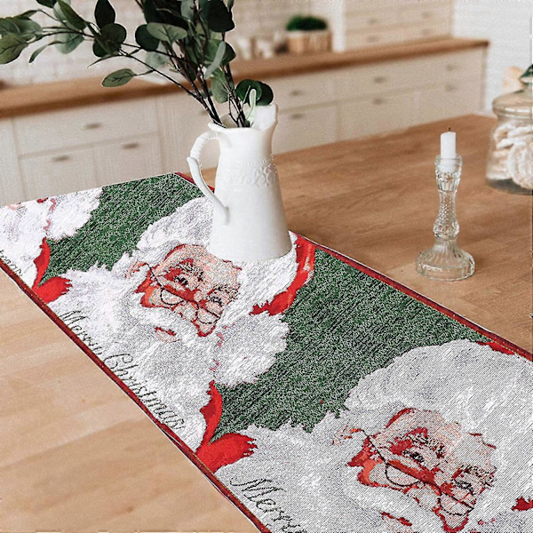 Juleduk Julemann bordduk Broderi bordlin Gave teppe Julepynt (rød og grønn)