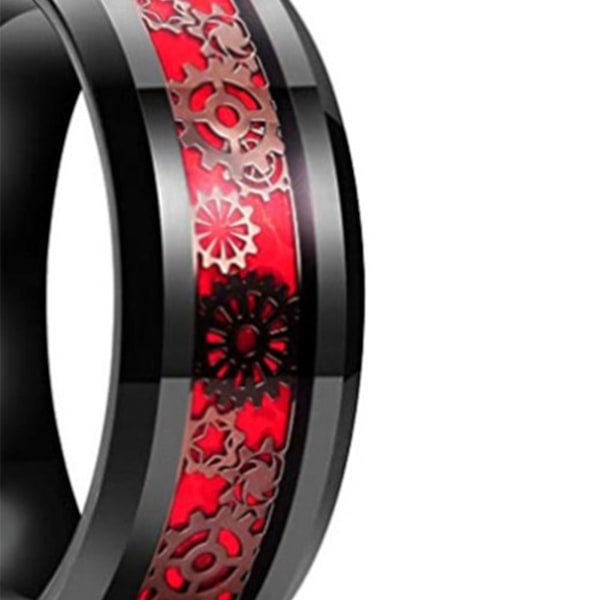 Växel Patch Ring i rostfritt stål för män och kvinnor, moderiktig ring, smycken för dejting, dansfest, svart och röd