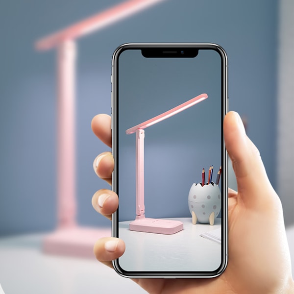 LED-hopfällbar bordslampa USB laddning Ögonskydd Skrivbordslampa Touch Control för kontor i sovrummet StudySakura Pink (uppladdningsbar)