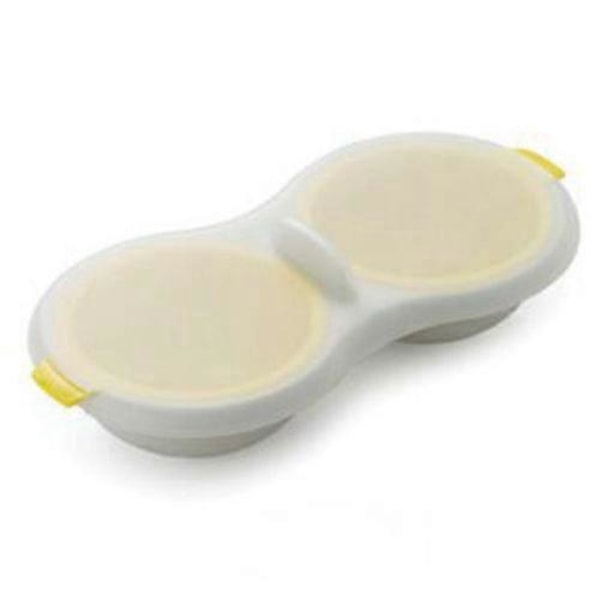 Äggkokare med sil för äggula, Mikrovågsugnsäggkokare, Non-stick-egenskaper, Äggkopp för mikrovågsugn, Dubbel äggkokare, Köksredskap, BPA-fri