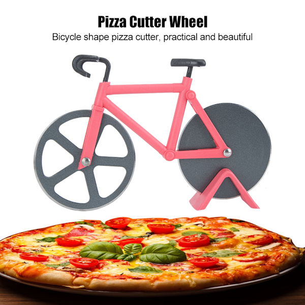 Innovativ pizzaskärare i form av cykel i rostfritt stål, kökstillbehör, röd
