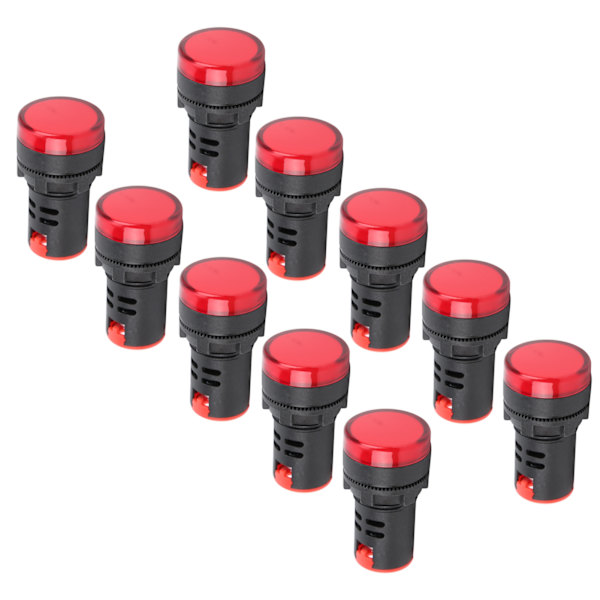 10PCS AD16-22DS Hög ljusstyrka Röd LED-signallampa LED-indikatorlampa för signalindikation AC/DC110V