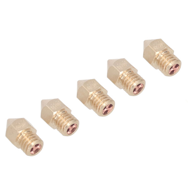 5 st 3D-skrivarmunstycke M6 i mässing med hög värmeledningsförmåga för CR10 1,75 mm filament 0,6 mm