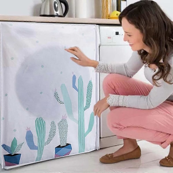 60*56*83cm, Kaktus Torktumlarskydd, Vattentätt Tvättmaskinskydd, Dammtätt PEVA Tvättmaskinskydd Lämpligt för 6-8kg Tvättmaskiner och Torktumlare