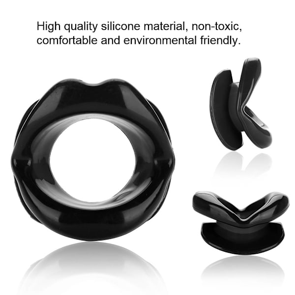 Silikon Ansiktslyftande Läpptränare Mun Muskelstramning Tightening Anti Wrinkle Tool Svart