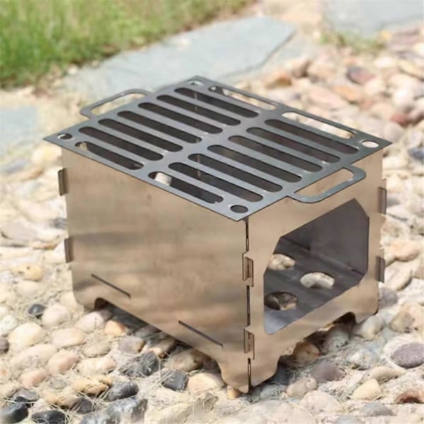 - Camp Stove Rustfrit Stål Trækul Brændeovn