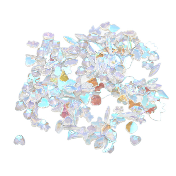 600 stk. Neglekunst Rhinestones Forskellige Størrelser Former Bærbar Neglekunst Sæt til DIY Håndværk Sko Tasker Dekoration