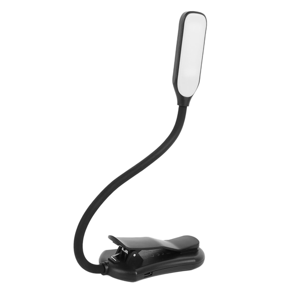 Klippbar läslampa flexibel svanhalsdesign USB-laddning stark plastklämma på boklampa för säng resor kontor