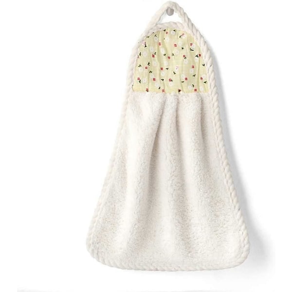 St Hängande Handdukar Korall Fleece Handduk Vattenabsorption Handduk för Hem Kök Badrum Beige