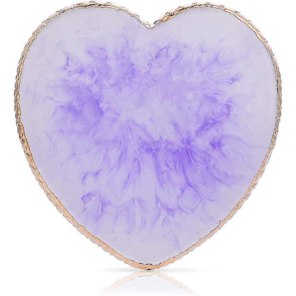 Mauve Resin Neglelakk Palett med Gullfarget Hjerteformet Kant