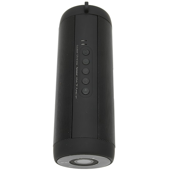 Bluetooth-högtalare Stereo Brusreducering Vattentät Bärbar Trådlös Högtalare med Ficklampa för Camping HemSvart