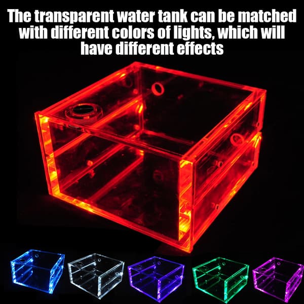 1.25L Vandkølingstank Kølereservoir Helt Transparent Akryl Computertilbehør