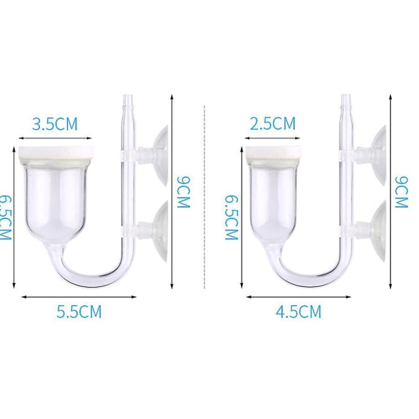 Akvariumluftstein (35 mm) sett med kontrollventil for stille superhøy spredning i akvarier og hydroponi