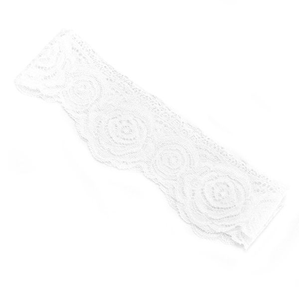 Vit spets 5 cm/1,9 tum bred 10 yards bandkant blommönster spets för pannband hantverk presentförpackning