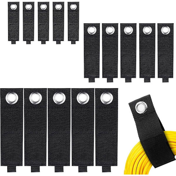 15 Pack Heavy Duty Opbevaringsstropper - Kabel, Ledning, Slange, Reb Organizer
