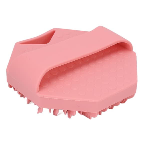 Silikon kroppsskrubber eksfolierende mild ergonomisk matkvalitets silikon badebørste med hull rosa