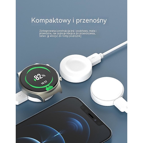 GT2 Pro Smartwatch - Snabb trådlös laddningsdockningsstation