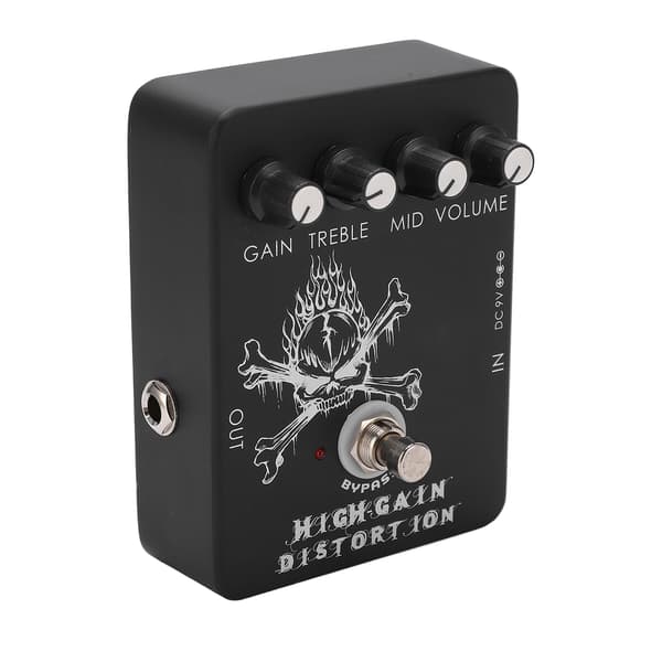 High Gain Distortion Effect Elektrisk Gitar Metall Monoblock Effektpedal med LED-blits 11mA