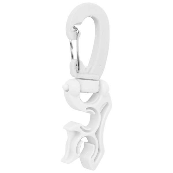 Plastic Scuba Diving BCD Åndedrætsregulator Slangeholder Quick Release Spænde Fast Krog Tilbehør Hvid