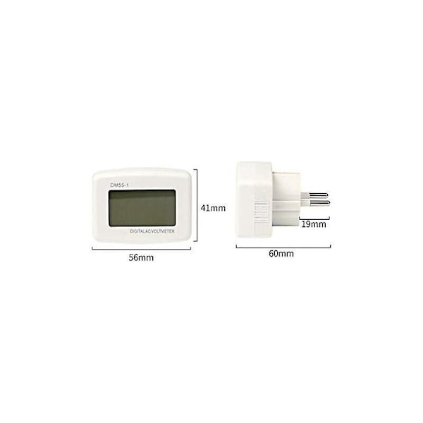 220V Blå Bakgrundsbelysning Digital LCD Voltmeter Panel Spänningstestare EU-kontakt DM55-1 AC 80-300V