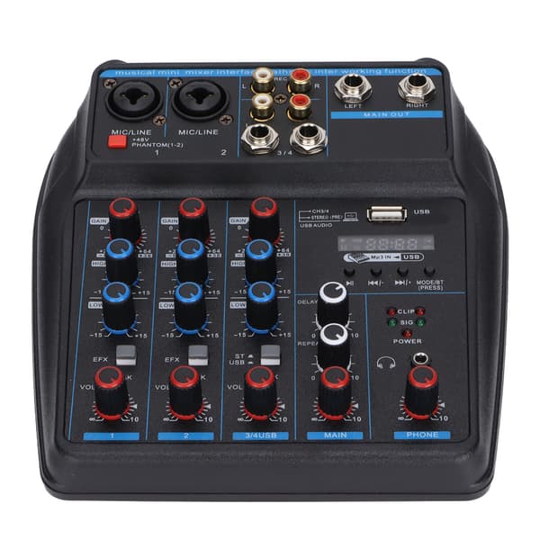 Lydmikser 4-kanals digital USB Bluetooth lydmikserkort for DJ PC direktesending 110-240V AU-plugg