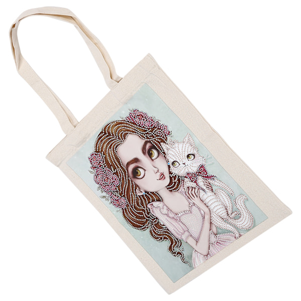 DIY Diamantmaleri Handlenett Rhinestones Maleri Tote Bag med Håndtak Verktøysett BB010