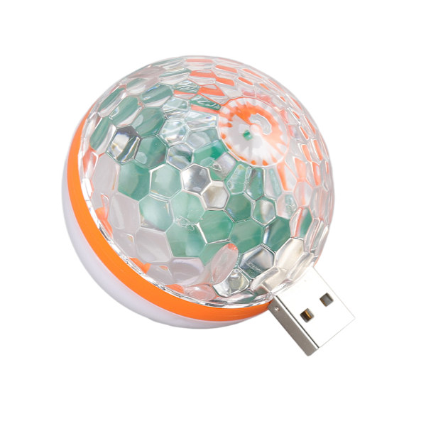 USB Mini Fargerik Ball Lys 2 Lysmoduser DC 5V Stemmestyring RGB Scenelys for Bursdagsfest Dansefest