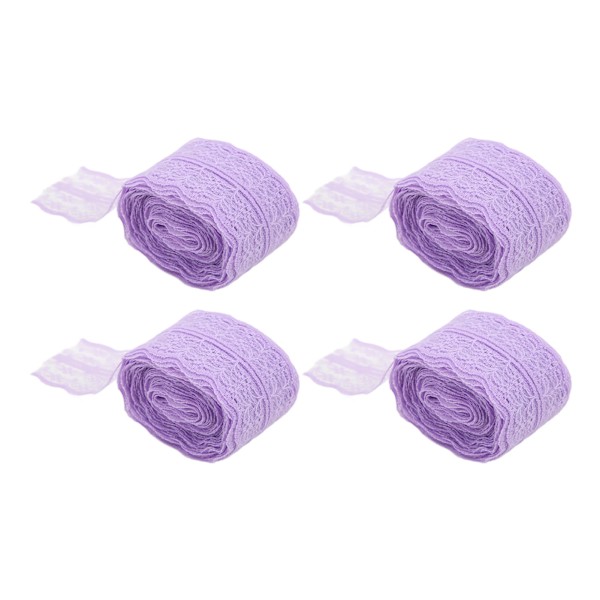 4 st spetsband i nylon, retro, dekorativa tillbehör för presentförpackningar, dekoration, lila