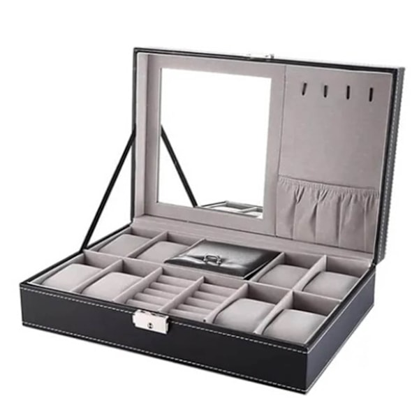 Jewelry Box Large Capacity Orderly Storage PU Leather Jewelry Storage Case for Women Home Travel