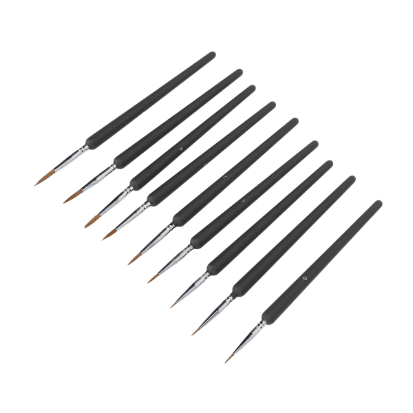 9 stk Nail Art Brush Sett Liner Striping Brushes Detaljer Malebørste for neglesalong hjemme DIY