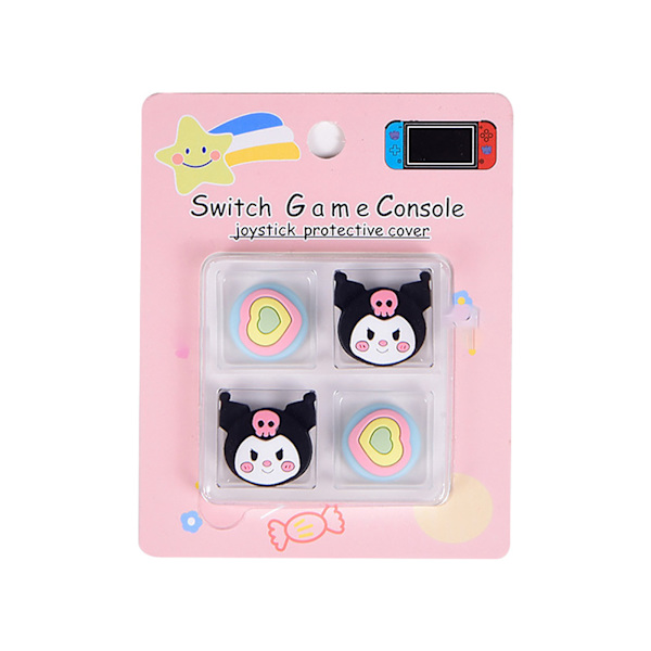 Silikon-joysticköverdrag Söt tecknad ergonomisk reptålig spel tumgreppöverdrag för Switch Kuluomi och Love
