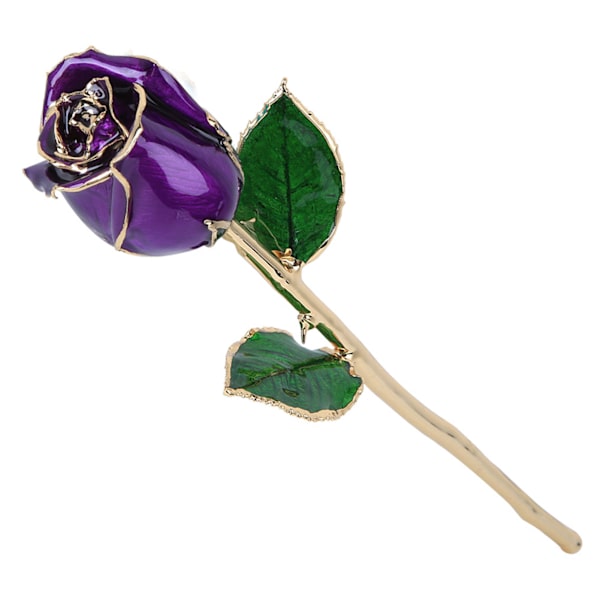 24K forgyldt roseblomst til fødselsdag Valentinsdag dekorationer ornamenter med base