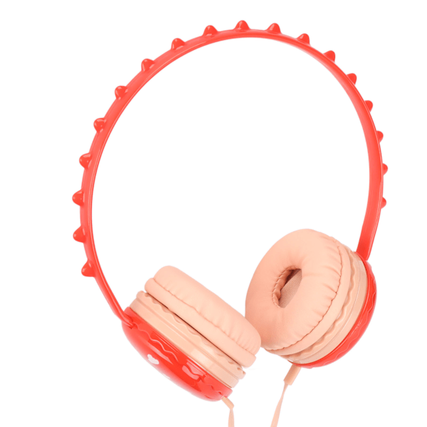 Barnens trådbundna hörlurar 3,5 mm jack stereo justerbart huvudband söt barndinosaurie headset för PC-surfplattor röd