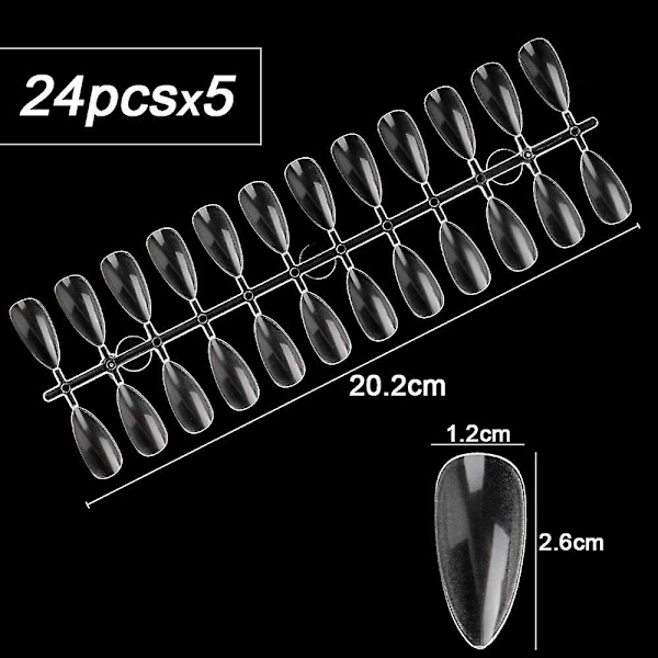 Professionel Transparent Oval Falske Negle Tips Display Stativ til Manicure Dekoration DIY