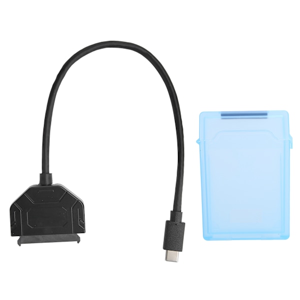 TypeC SATA-adapter 2,5 tum USB 3.0 10G SSD HDD hårddiskdrivenhet kabelskyddsbox (blå)