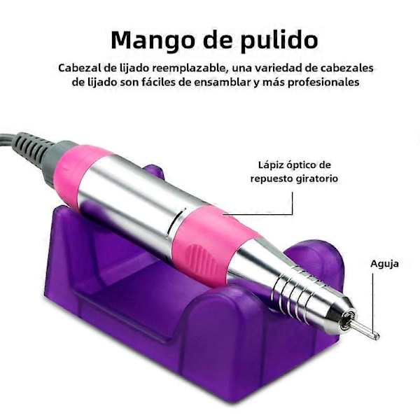 Elektrisk Nagelborrmaskin 35000/20000 RPM Manikyr Pedikyr Borrset med Nagelverktygsklippare 202Gold30000RPM EU