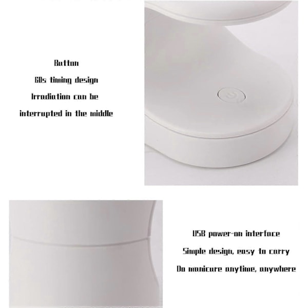 Mini UV Neglelakk Lampe, Negletørker UV Lampe for Gel Neglelakk, Bærbar Enkeltfinger Gel Neglelakk for Hjem og Neglesalong Blå