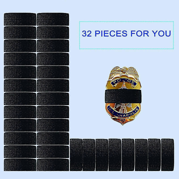32 stk. Sørgebånd Stripe Minne Kondolanse Polyester Offiser Badge Skjold Æresvakt Stropp Begravelsesutstyr Zekai