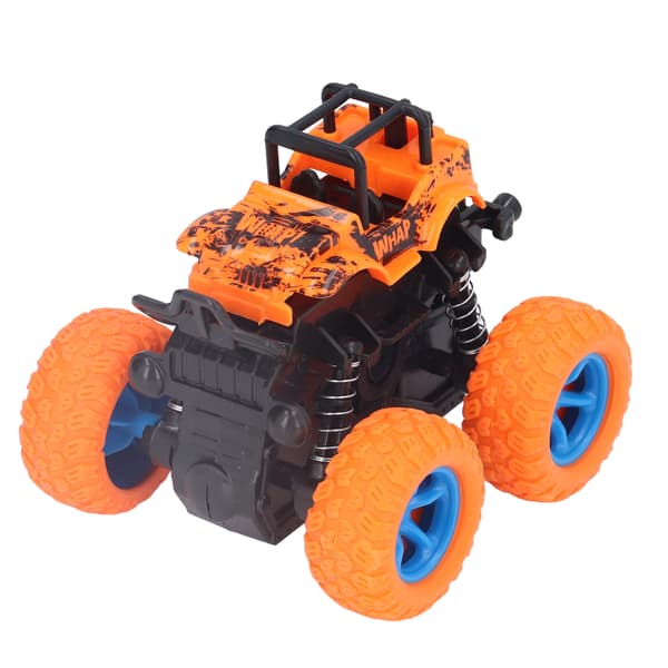 Tröghetsdriven terrängfordonsleksak 360° Rotation 4-hjulsdrift Simulering Babybilmodell för barn Orange