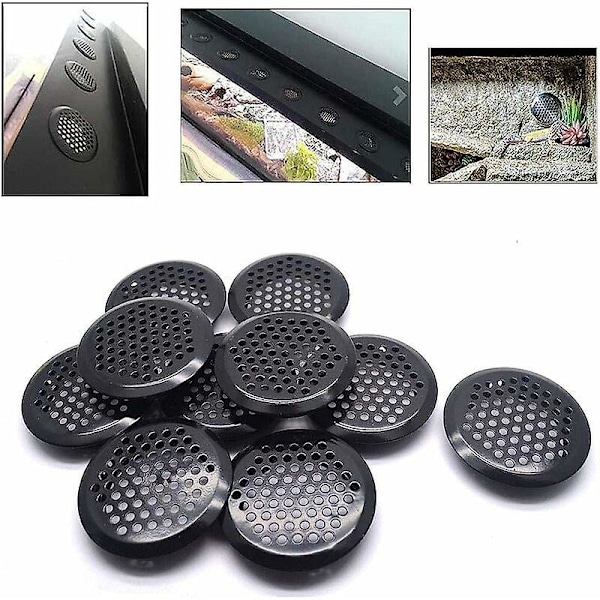 20-pack Rund Luftventilgaller i Rostfritt Stål för Husbil/Badrum/Kök. etc Svart 53mm