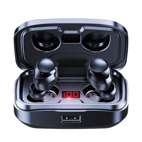 Trådlösa hörlurar Binaural In Ear Low Latency ABS Bluetooth 5.0 Version Headset för underhållning Telefonsamtal Svart