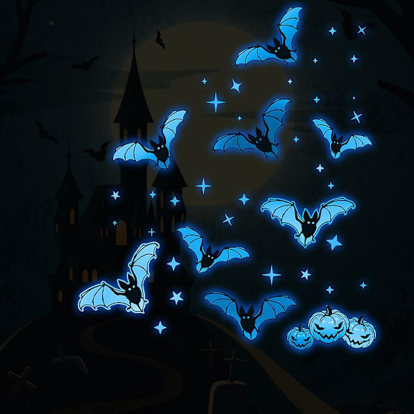 Hohtavat Halloween-luuranko-lepakko-tarrat