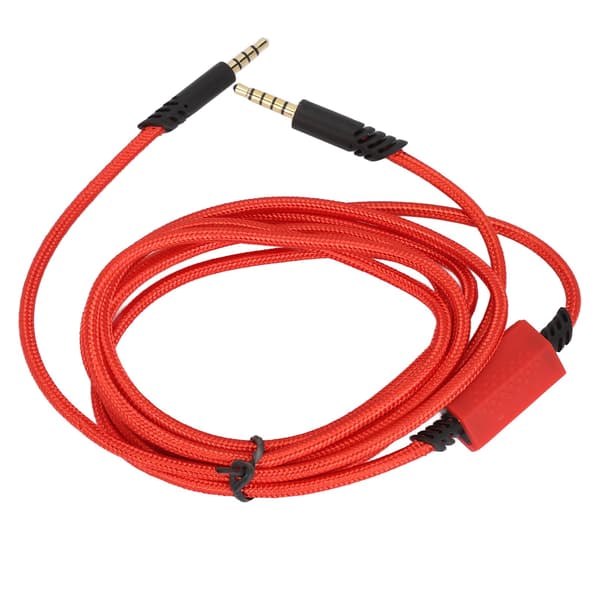 Spillkabel for Gaming Headset, Lydkabel, Erstatningskabel med Stille-Kontrollbryter for Logitech for ASTRO A10 A40 TR Rød