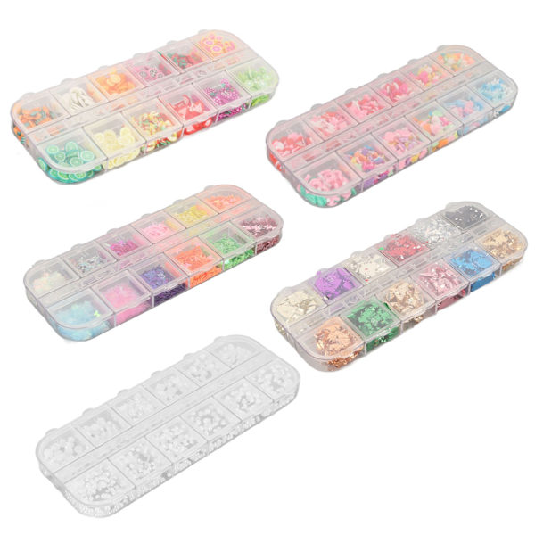 60 Grids Nagelpaljetter Blandade Tunna Nail Art Flake Nail Glitter Paillette 3D Nail Art Stickers för DIY Nageldekoration