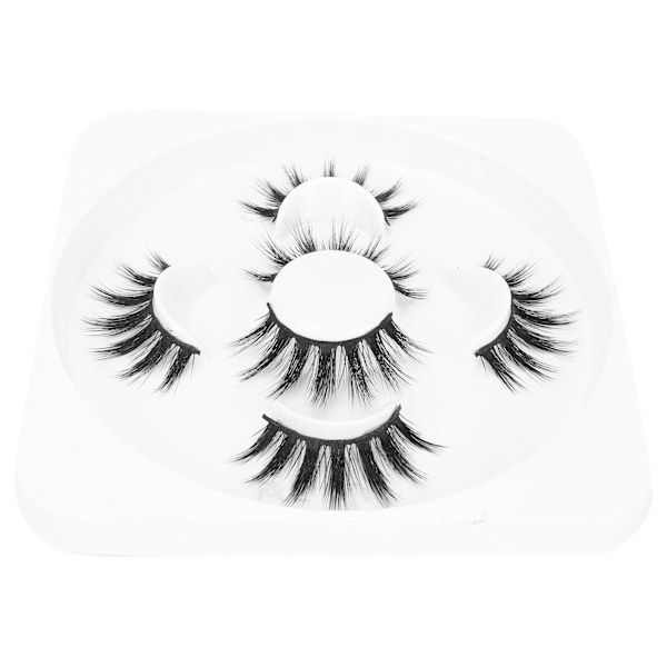 3 par långa tjocka lockiga lösögonfransar Tredimensionell makeup lösögonfransar Set807